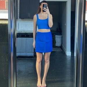 Cobalt blue ZARA skirt and top set